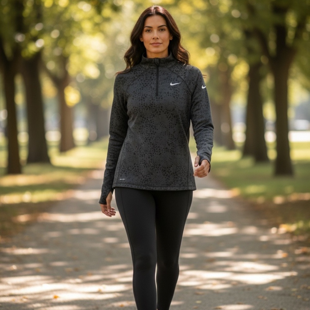 Nike Pro Hyper-warm long sleeve half-zip pullover top Size Medium